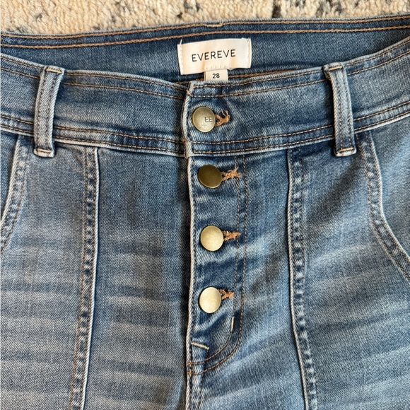 Evereve Light Blue Wide Leg Flare Jeans Size 28 - Picture 5 of 7